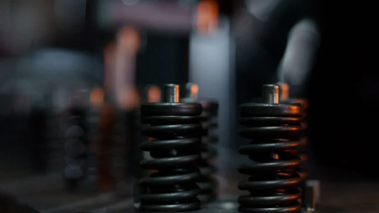 Close-up of heavy coil springs, garage door spring replacement in Redmond